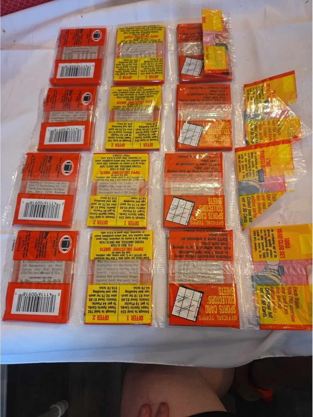 1990 Topps Football Lot of 4 Rack Packs Sealed Brand New Vintage Cards